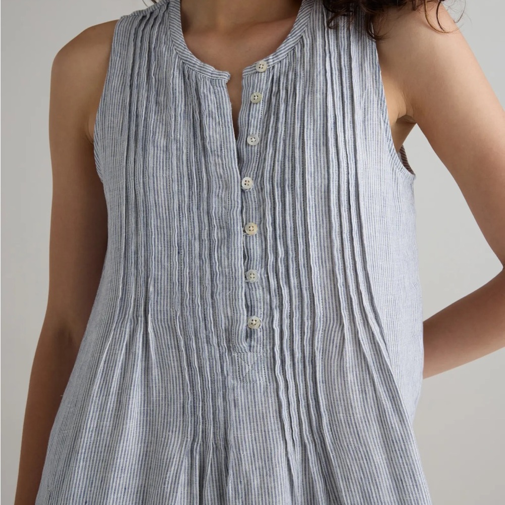 100% European Linen Sleeveless Swing Dress